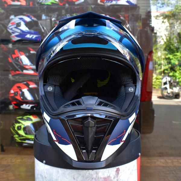 Imagem de Capacete Masculino Bieffe B-Trail Conquest Azul Fosco Moto