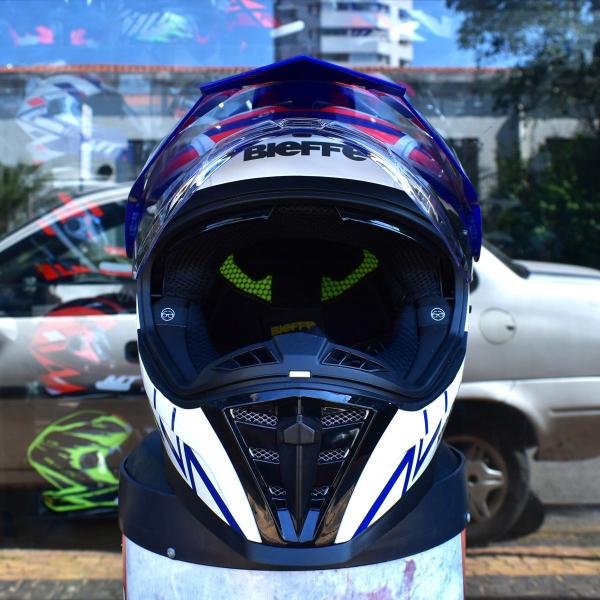 Imagem de Capacete Masculino Bieffe B-Trail Defender Branco Moto Pala