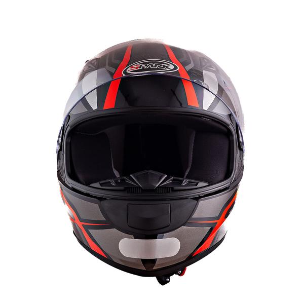 Imagem de Capacete Masculino Ebf Spider Vermelho Com Narigueira Extra Mais Viseira Cristal e Adesivo Branco