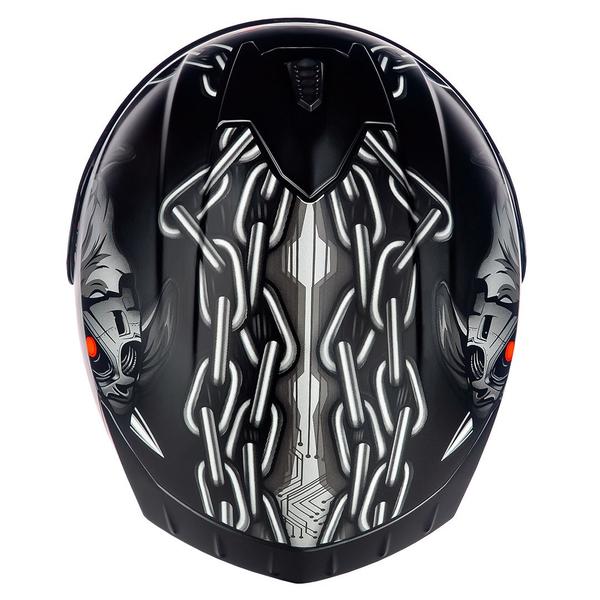 Imagem de Capacete Masculino Fechado Asx Bull Cyber Draken Preto Moto