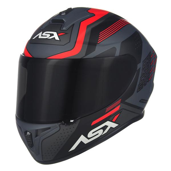 Imagem de Capacete Masculino Fechado Asx Cougar Vermelho Esportivo