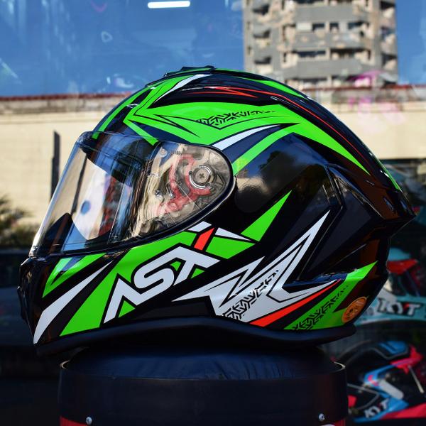 Imagem de Capacete Masculino Fechado Asx Vector Verde Esportivo