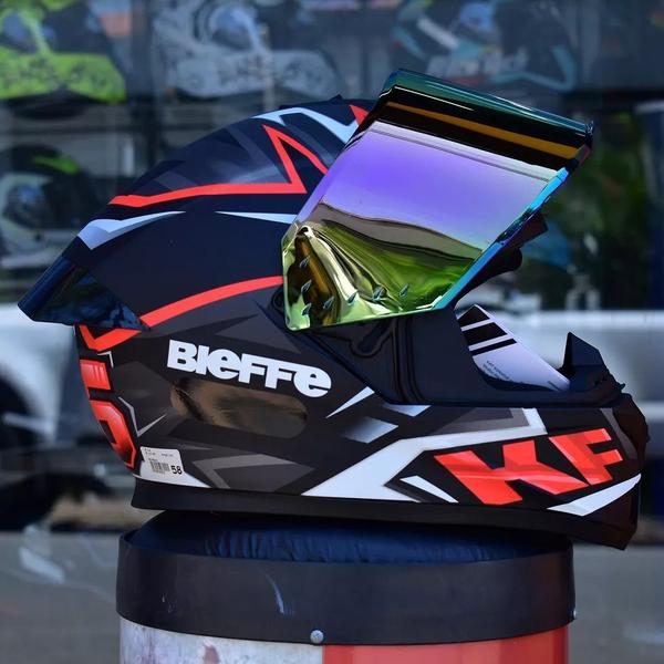 Imagem de Capacete Masculino Fechado Bieffe B12 Kf Preto Aerofolio