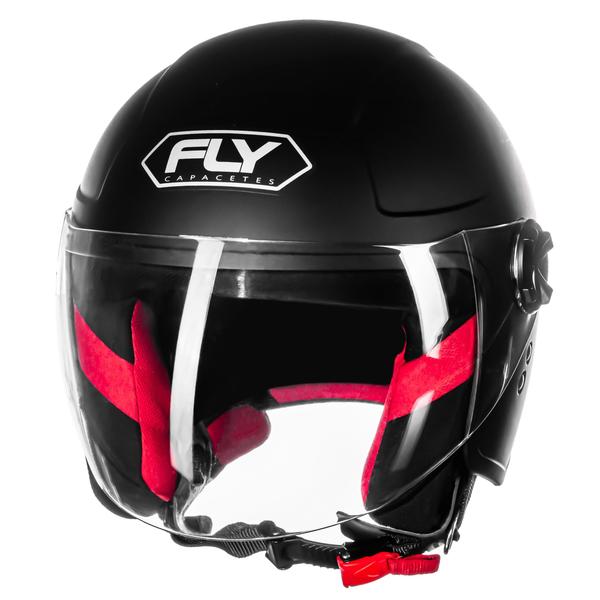 Imagem de Capacete Masculino Feminino Aberto Jet Fly Preto Fosco Moto