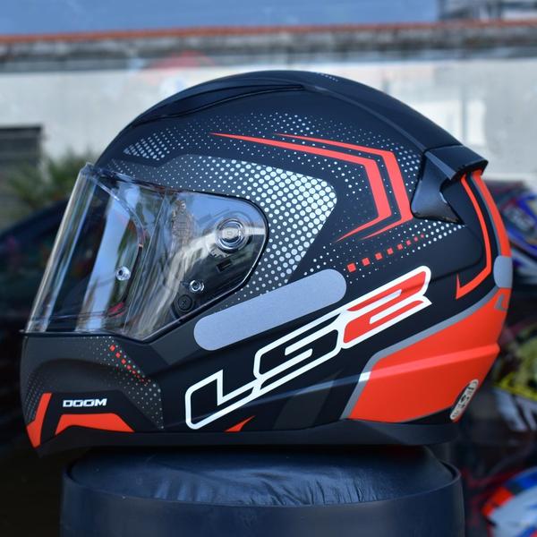 Imagem de Capacete Masculino Ls2 FF353 Doom Vermelho Esportivo Moto