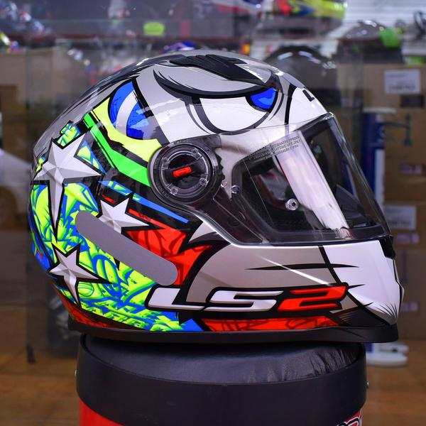 Imagem de Capacete Masculino Ls2 Ff358 Alex Barros Prata Fechado Moto