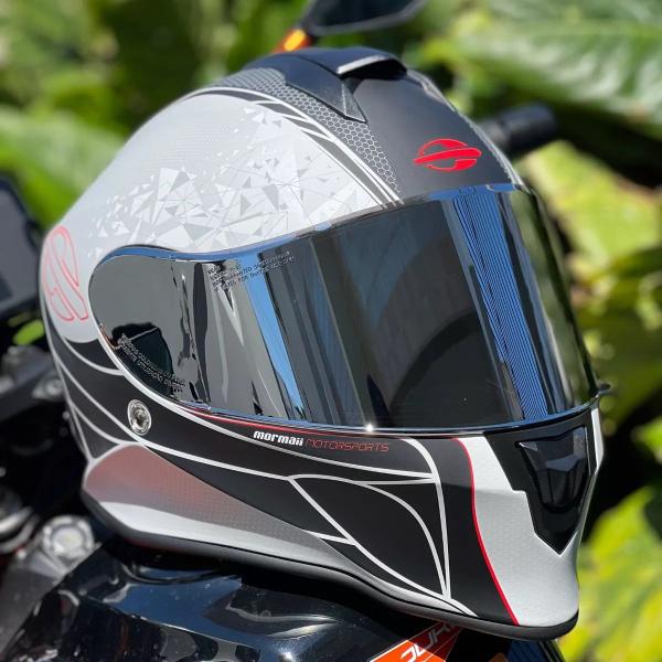 Imagem de Capacete Masculino Moto Mormaii Metallic Preto Fosco Gelo