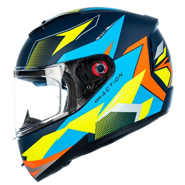 Imagem de Capacete Masculino Moto Peels Icon Action Azul Smart Trip