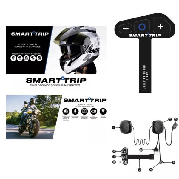 Imagem de Capacete Masculino Moto Peels Icon Action Preto Smart Trip