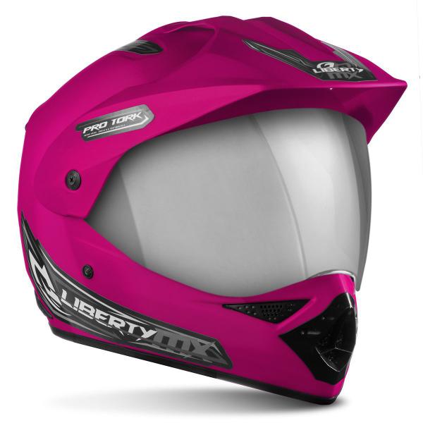 Imagem de Capacete Masculino Motocross Trilha Enduro Fechado Pro Tork Liberty Mx Pro Vision Viseira Cromada