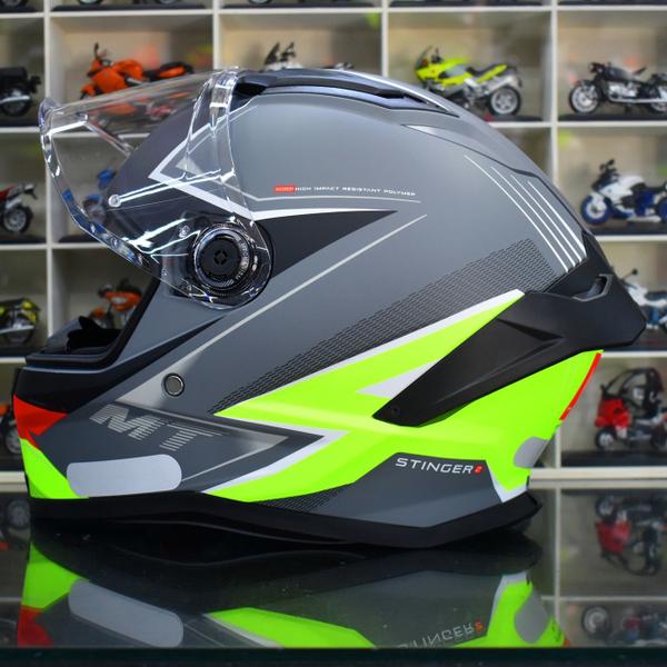 Imagem de Capacete Masculino MT Stinger 2 Sr C13 Cinza Esportivo Moto