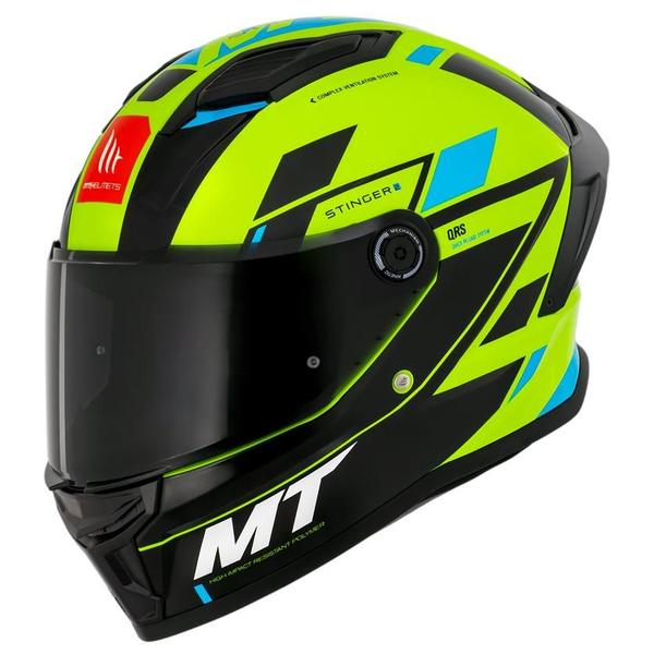 Imagem de Capacete Masculino MT Stinger 2 Zivze Amarelo Esportivo Moto