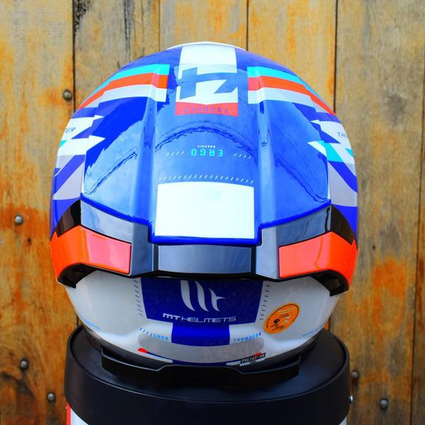 Imagem de Capacete Masculino MT Thunder 4 Ergo Azul Esportivo Moto