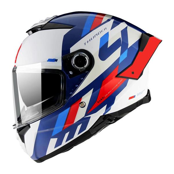 Imagem de Capacete Masculino MT Thunder 4 Ergo Azul Esportivo Moto