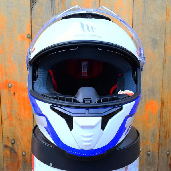 Imagem de Capacete Masculino MT Thunder 4 Ergo Azul Esportivo Moto