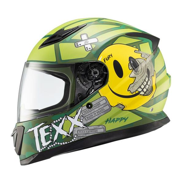 Imagem de Capacete Masculino Texx Hawk Fury Verde Motoqueiro Fechado