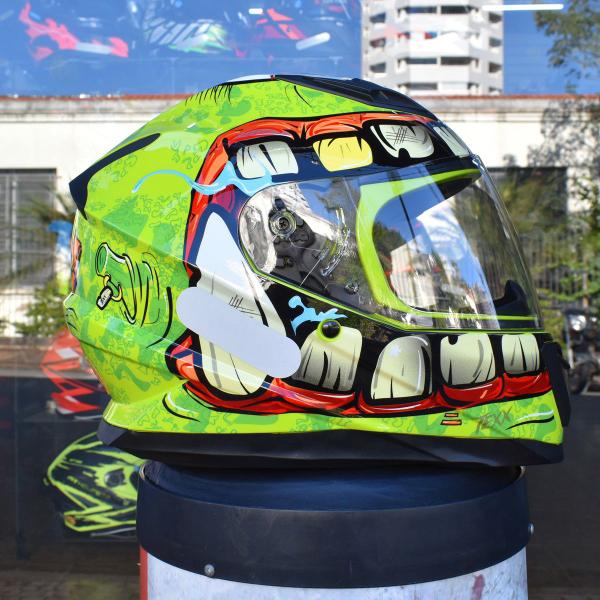 Imagem de Capacete Masculino Texx Hawk Orc Verde Motoqueiro Fechado