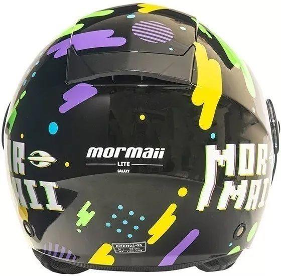 Imagem de Capacete Mormaii Lite Galaxy Preto Fosco Aberto Queixeira