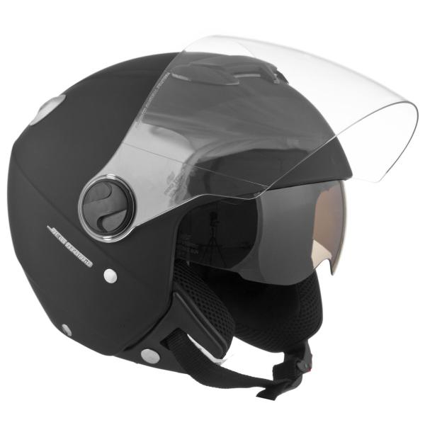 Imagem de Capacete Moto Aberto Masculino Feminino New Atomic Solid Fosco Preto Branco Pro Tork 