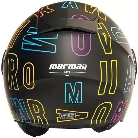 Imagem de Capacete Moto Aberto Mormaii Lite Neon Viseira Longa Preto