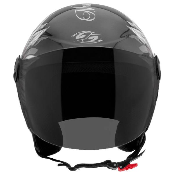 Imagem de Capacete Moto Aberto New Liberty 3 Sunflower Brilhante Pro Tork Preto/Cinza Tamanho 60 Viseira Fumê