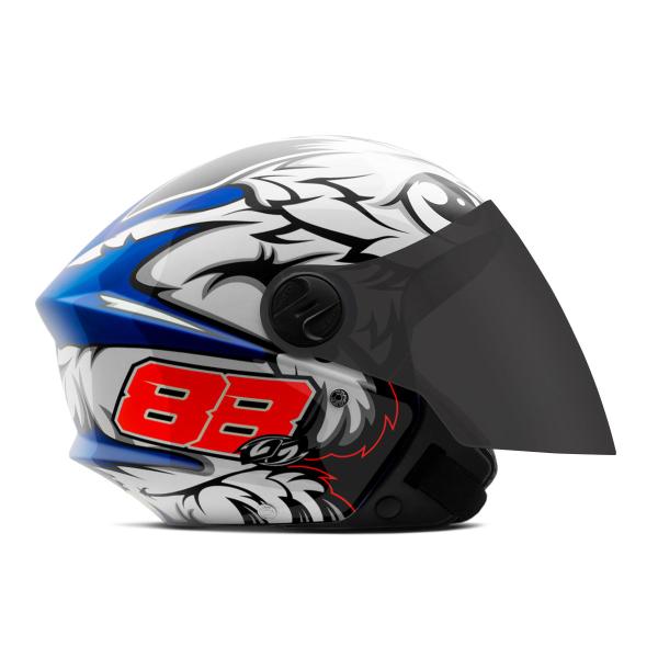 Imagem de Capacete Moto Aberto New Liberty 3 Three Gp 88 Brilhante Viseira Fumê