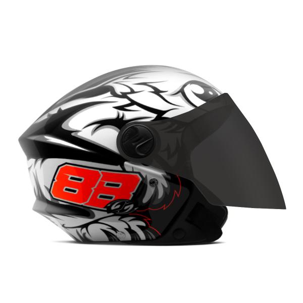 Imagem de Capacete Moto Aberto New Liberty 3 Three Gp 88 Brilhante Viseira Fumê