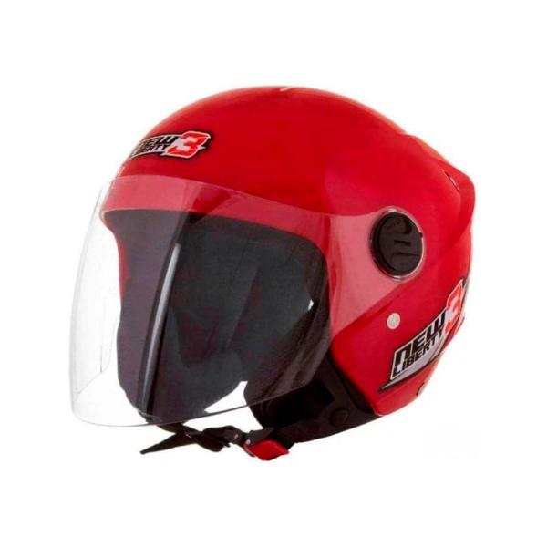 Imagem de Capacete Moto Aberto New Liberty 3 Vermelha Viseira Cristal Inmetro Tamanho 60 - Pro Tork