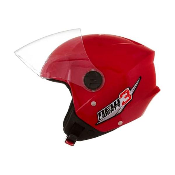 Imagem de Capacete Moto Aberto New Liberty 3 Vermelho Viseira Cristal Inmetro Tamanho 56 - Pro Tork