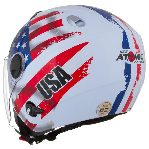 Imagem de Capacete Moto Aberto Pro Tork New Atomic Nações Feminino Masculino Com Viseira Interna