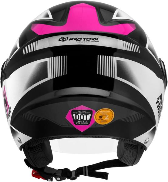 Imagem de Capacete Moto Aberto Pro Tork New Liberty Three Pro Preto/Rosa Tamanho 58 Viseira Fumê