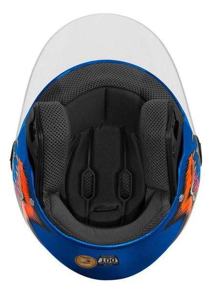 Imagem de Capacete Moto Aberto Protork Feminino Coyote Azul Fosco 56