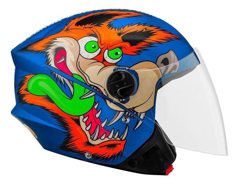 Imagem de Capacete Moto Aberto Protork Feminino Coyote Azul Fosco 58