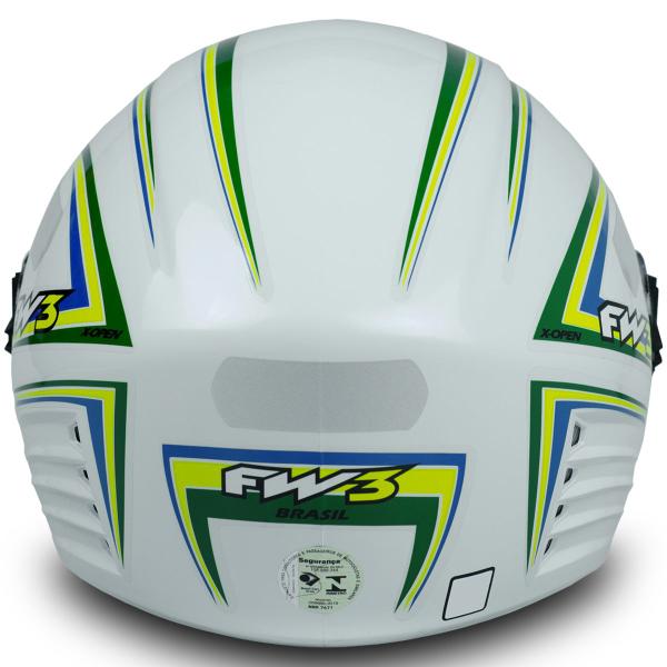 Imagem de Capacete Moto Aberto X Open Brasil Usa Italia Branco Países FW3