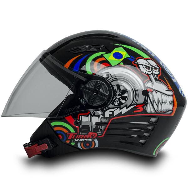 Imagem de Capacete Moto Aberto X Open Turbo Preto 60 Viseira Cromada