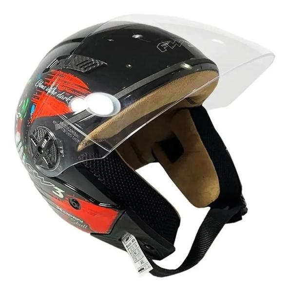 Imagem de Capacete Moto Aberto Xopen Caveira Skull Fw3 Fosco Tam 56