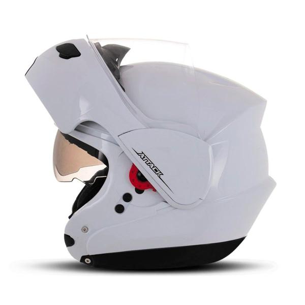 Imagem de Capacete Moto Articulado Robocop Escamoteável Pro Tork Attack Solid Com Óculos Interno Viseira 