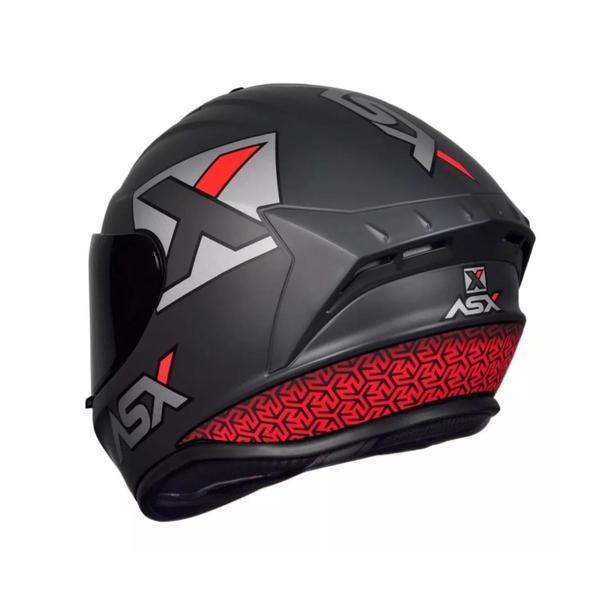 Imagem de Capacete moto Asx Draken Concept Fosco Cinza Prata Vermelho