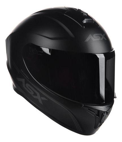 Imagem de Capacete Moto ASX Draken Preto Fosco Solid + Viseira Fumê