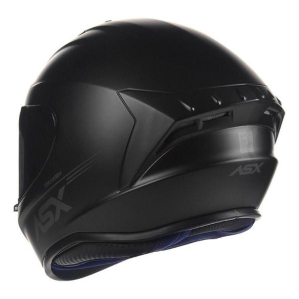 Imagem de Capacete Moto ASX Draken Preto Fosco Solid + Viseira Fumê