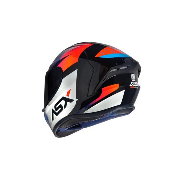 Imagem de CAPACETE MOTO ASX DRAKEN STRIKER Gloss Preto/Azul/Vermelho (Black/Blue/Red)