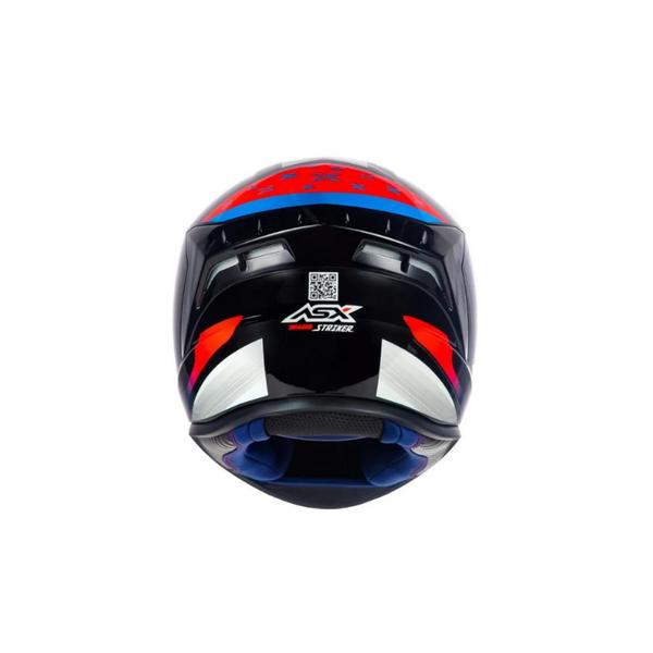 Imagem de CAPACETE MOTO ASX DRAKEN STRIKER Gloss Preto/Azul/Vermelho (Black/Blue/Red)