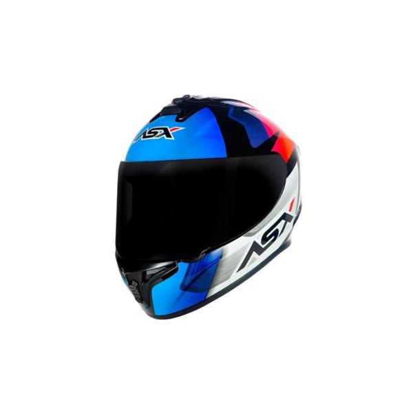 Imagem de CAPACETE MOTO ASX DRAKEN STRIKER Gloss Preto/Azul/Vermelho (Black/Blue/Red)