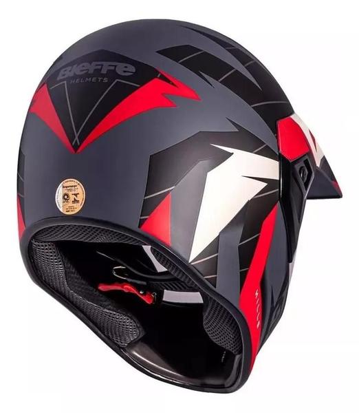 Imagem de Capacete Moto Bieffe 3 Sport Hills Cinza Vermelho Fosco