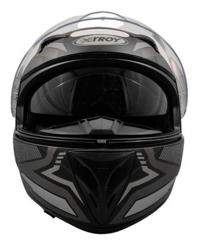 Imagem de Capacete Moto Ebf Xtroy Com Óculos Interno Fumê + Narigueira