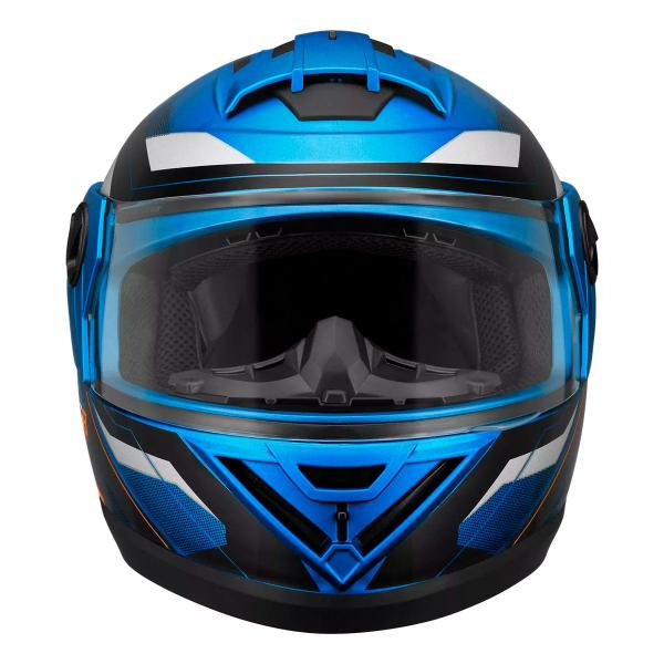 Imagem de Capacete Moto Fechado Azul com Laranja G8 EVO Viseira Cristal Inmetro Tamanho 56 717AZLR -  Pro Tork