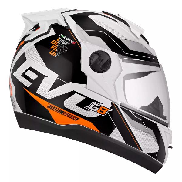 Imagem de Capacete Moto Fechado Branco G8 EVO Viseira Cristal Inmetro Tamanho 60 CAP-719BC - Pro Tork