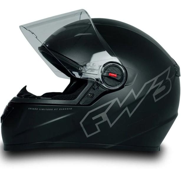 Imagem de Capacete Moto Fechado Fw3 Gt Classic Preto Fosco Tamanho 58