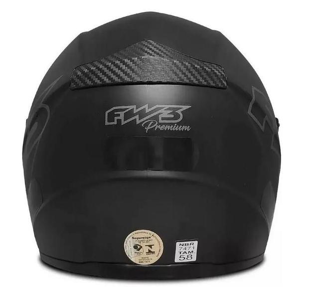 Imagem de Capacete Moto Fechado Gt Classic Preto Fosco Fw3+ Viseira 58