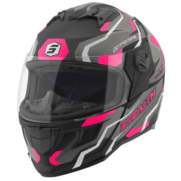 Imagem de Capacete Moto Fechado Masculino Feminino Pro Tork Stealth Hawk Com Viseira Cristal e Narigueira